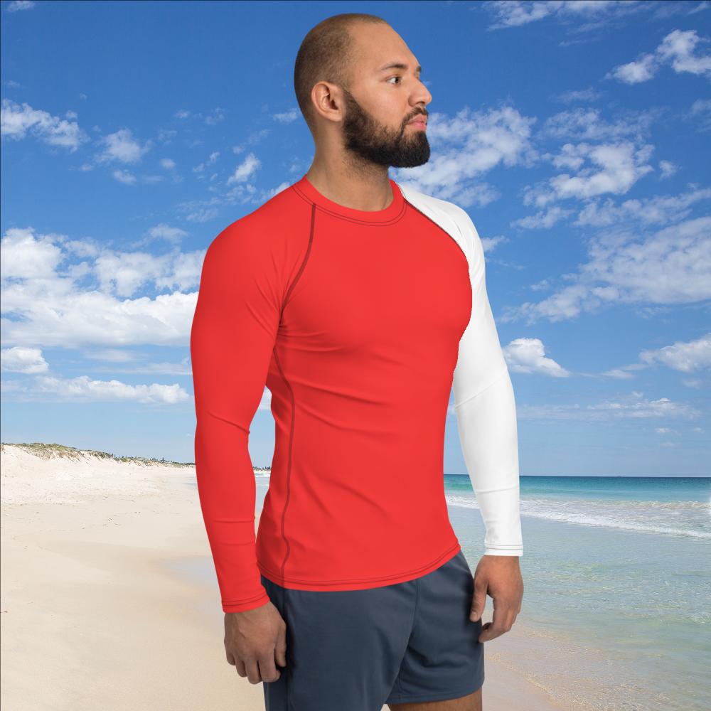 Red High Visibility Men's Rash Guard