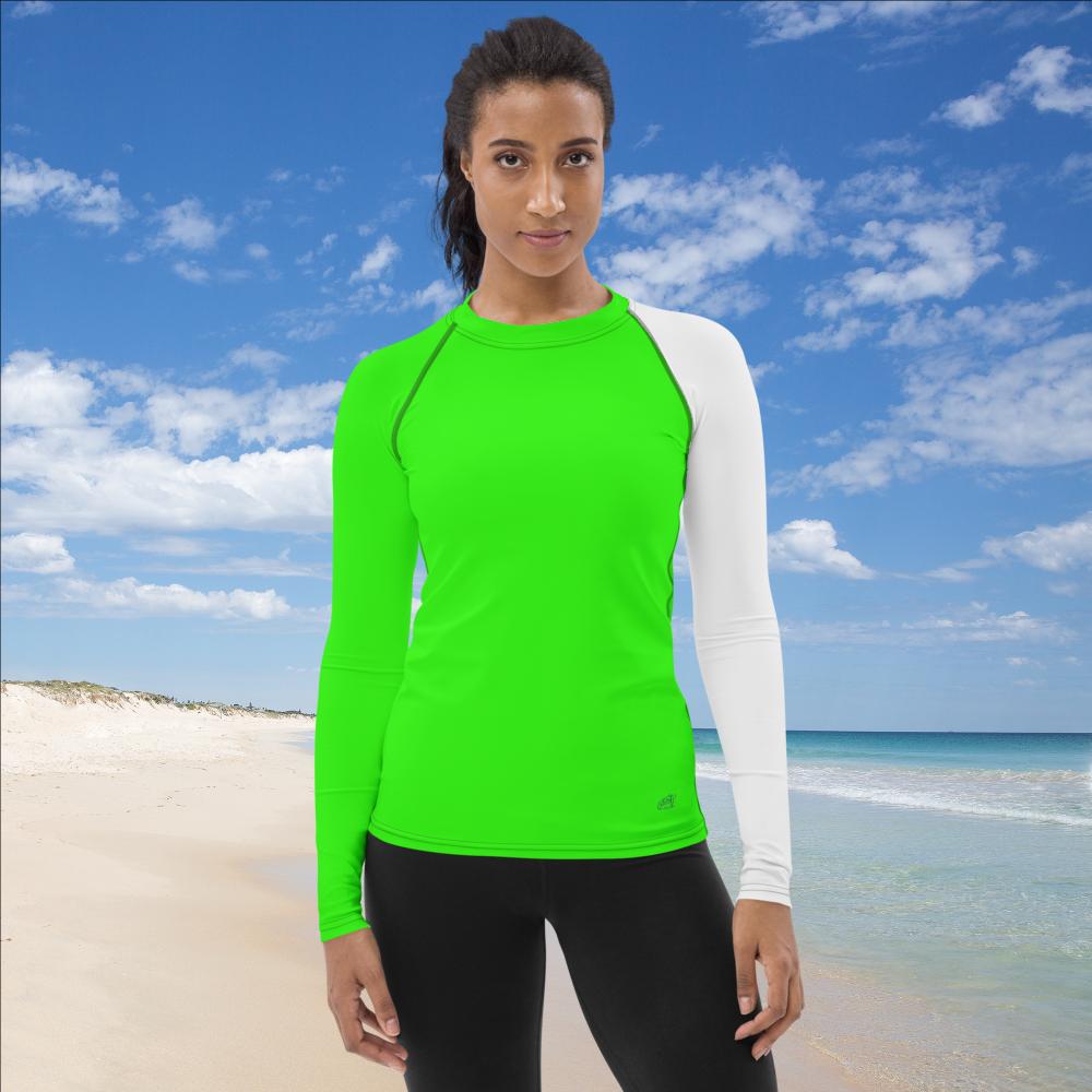 Green High Visibility Ladies Rash Guard