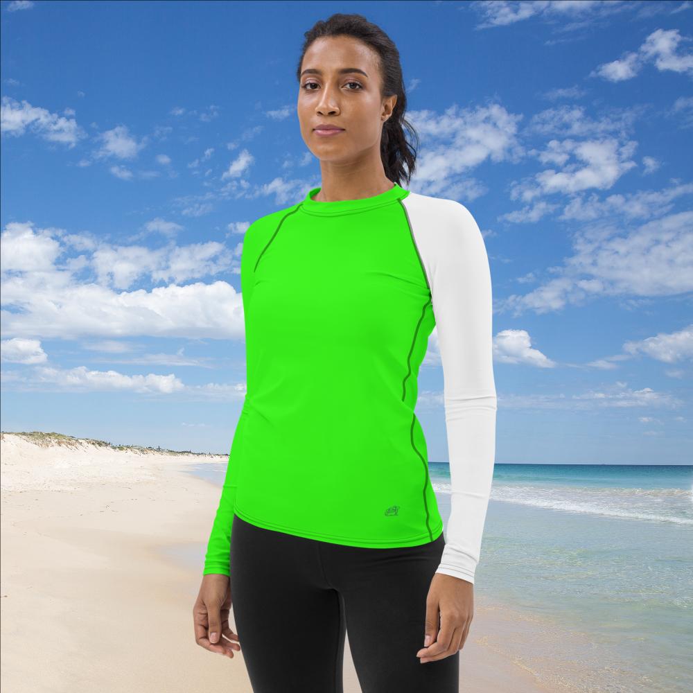 Green High Visibility Ladies Rash Guard