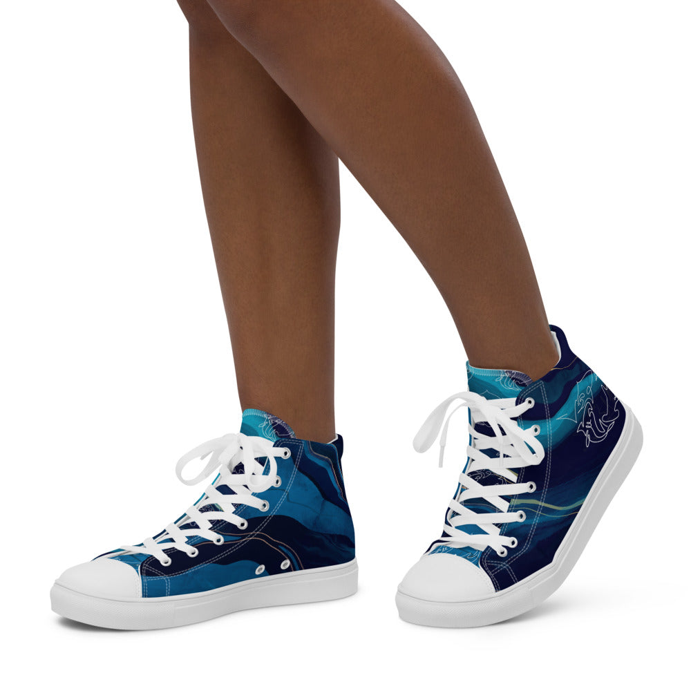 Shark Ladies high top canvas shoes